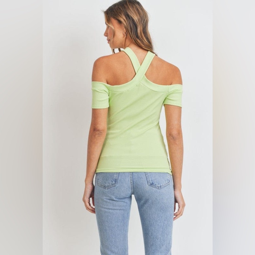 Crossed Halter Ribbed Knit Top - Picture 2 of 4